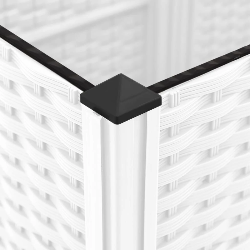 vidaXL dārza puķu kaste ar špaleru, balta, 40x40x136 cm, PP