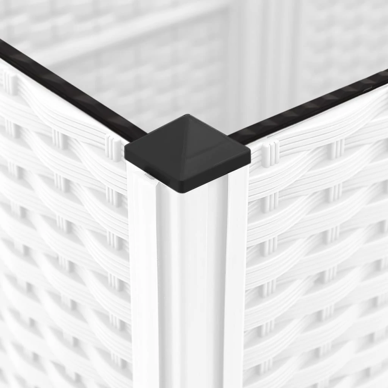 vidaXL dārza puķu kaste ar špaleru, balta, 80x40x121,5 cm, PP