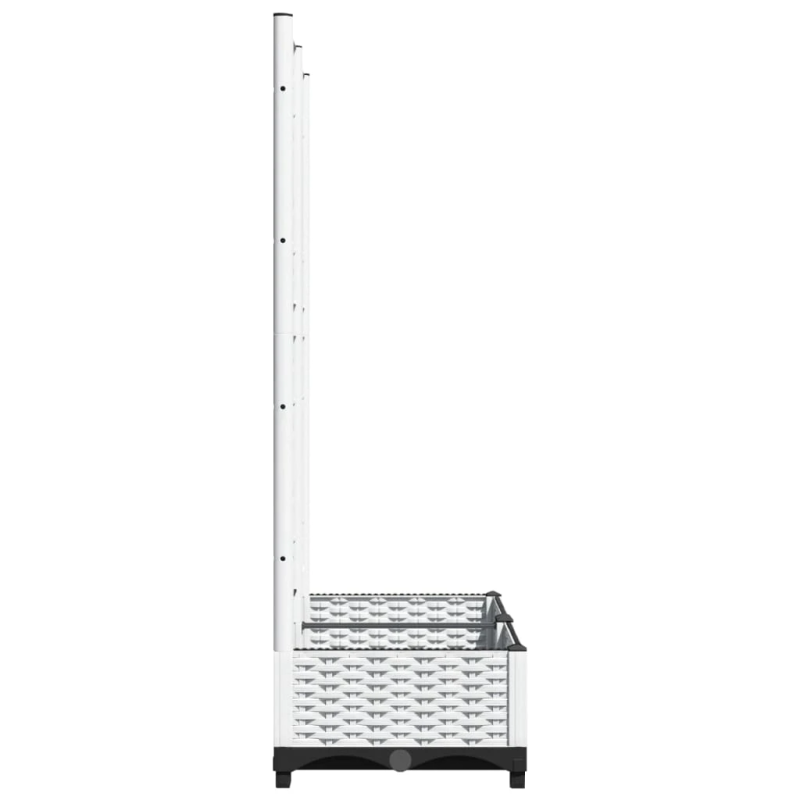 vidaXL dārza puķu kaste ar špaleru, balta, 80x40x121,5 cm, PP