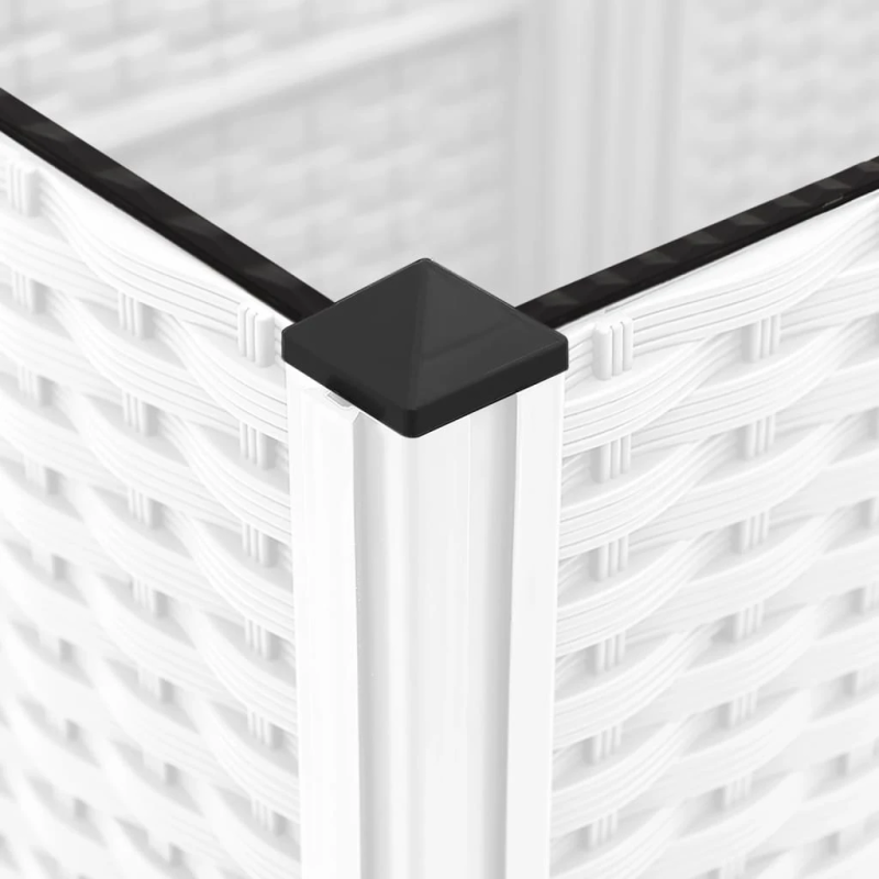 vidaXL dārza puķu kaste ar režģi, balts, 120x40x121,5 cm, polipropilēns ,PP,