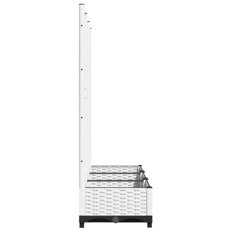 vidaXL dārza puķu kaste ar režģi, balts, 120x40x121,5 cm, polipropilēns ,PP,