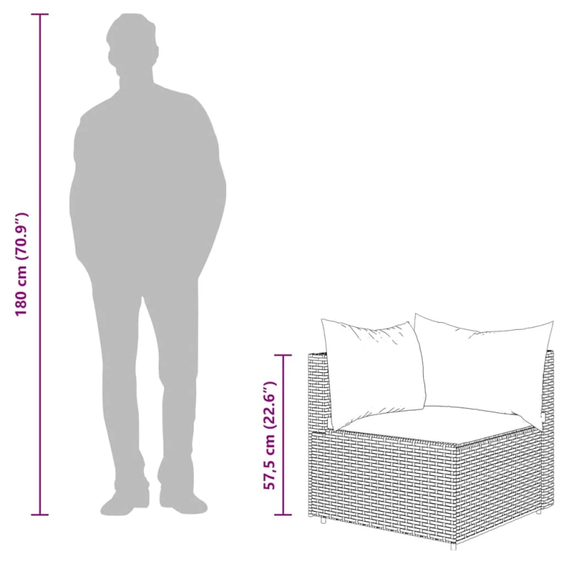 vidaXL 3-daļīgs dārza atpūtas mēbeļu komplekts, melna PE rotangpalma