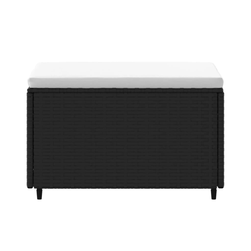 vidaXL dārza kāju soliņi ar spilveniem, 2 gab., melna PE rotangpalma