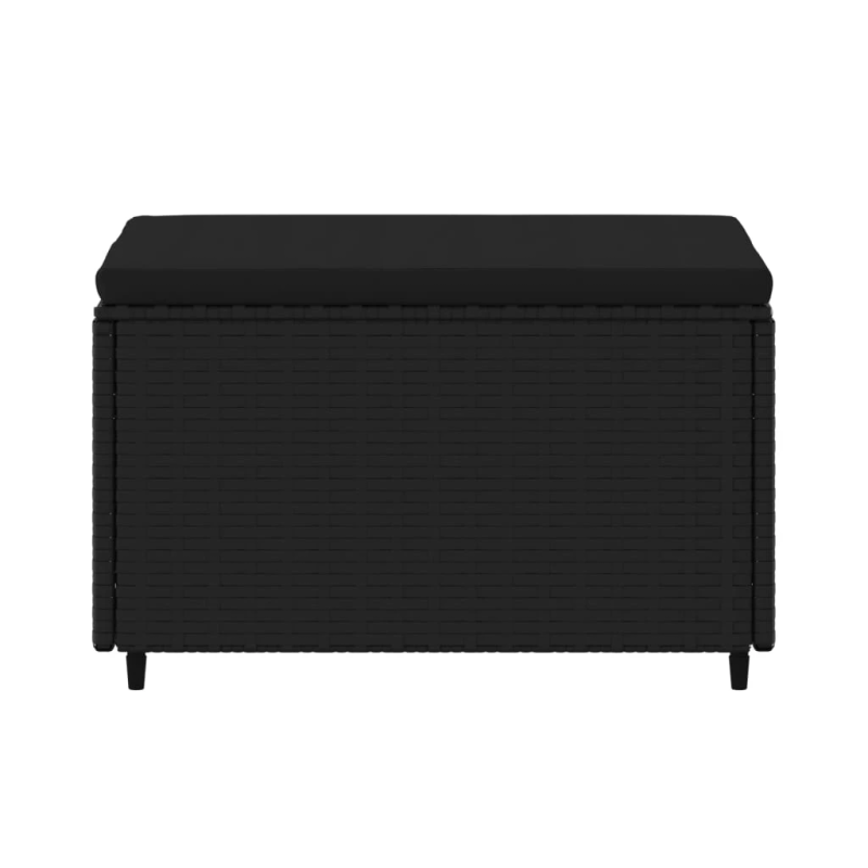 vidaXL dārza kāju soliņi ar spilveniem, 2 gab., melna PE rotangpalma