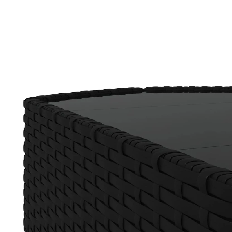 vidaXL 4-daļīgs dārza atpūtas mēbeļu komplekts ar matračiem, melns PE