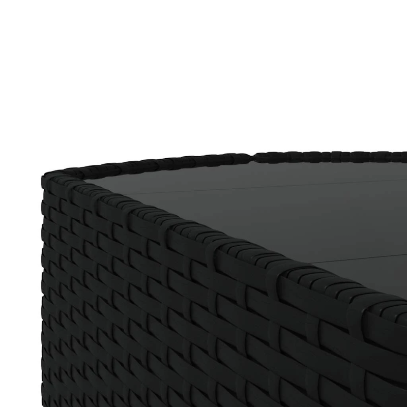 vidaXL 3-daļīgs dārza atpūtas mēbeļu komplekts, melna PE rotangpalma