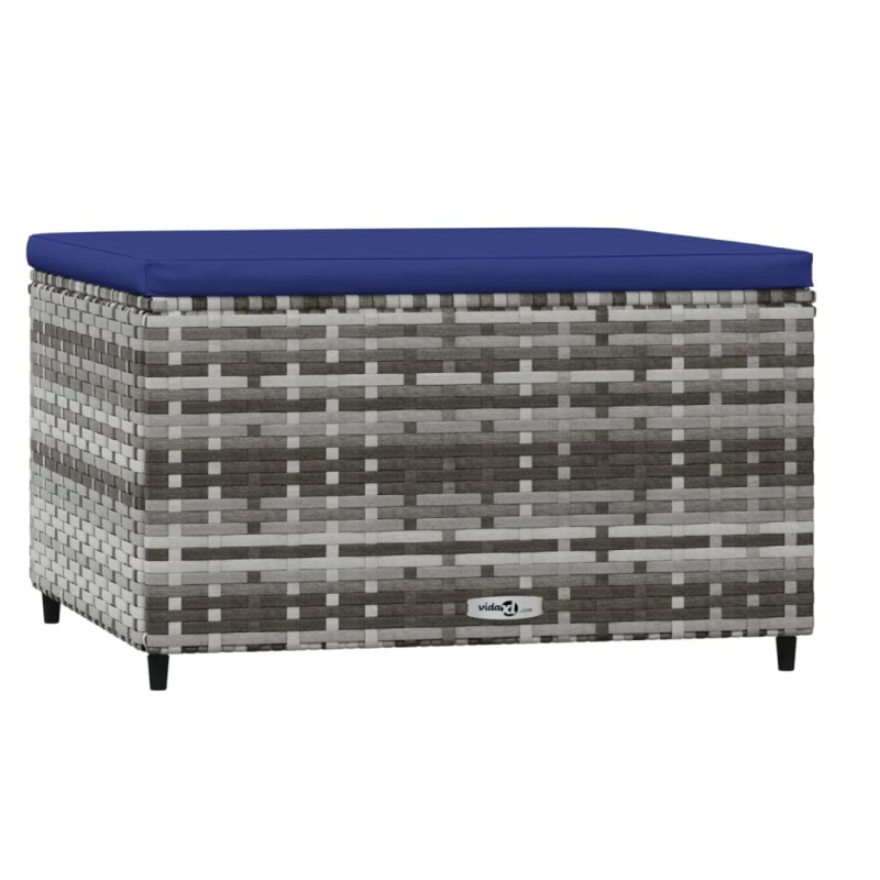 vidaXL dārza kāju soliņi ar spilveniem, 2 gab., pelēka PE rotangpalma