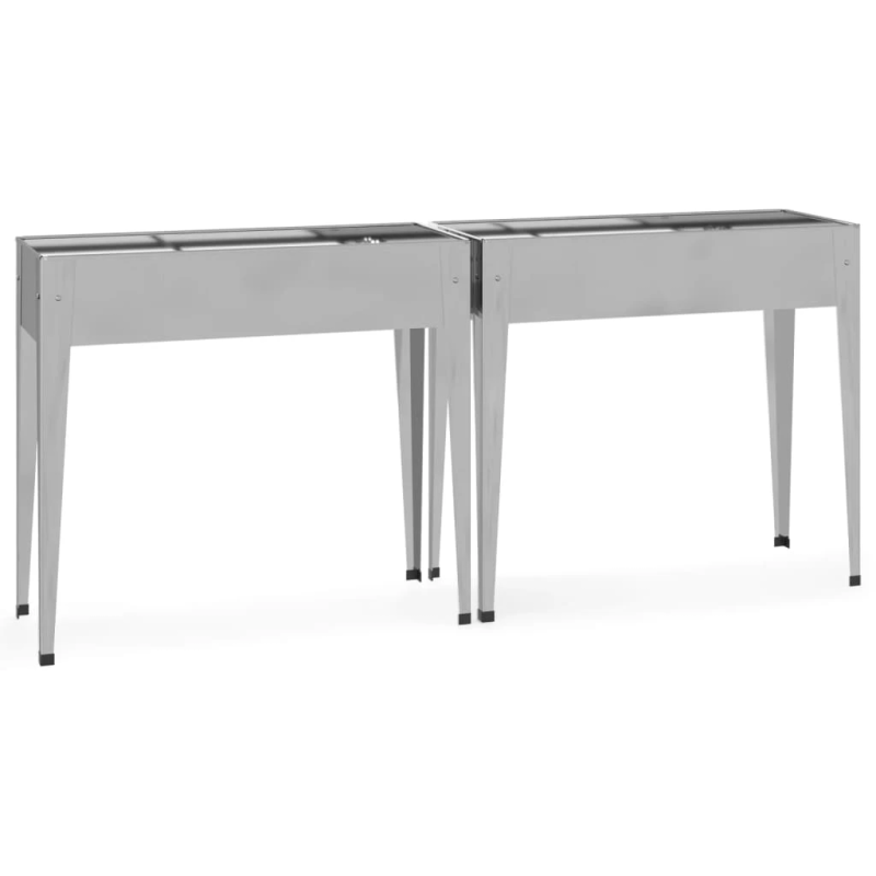 vidaXL dārza puķu kastes, 2 gab., cinkots tērauds