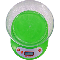 Svari virtuves digitālie ar trauku 5kg zaļi