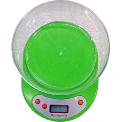 Svari virtuves digitālie ar trauku 5kg zaļi