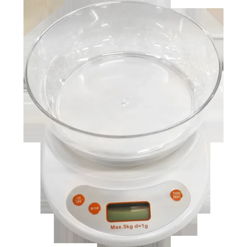 Svari virtuves digitālie ar trauku 5kg balti
