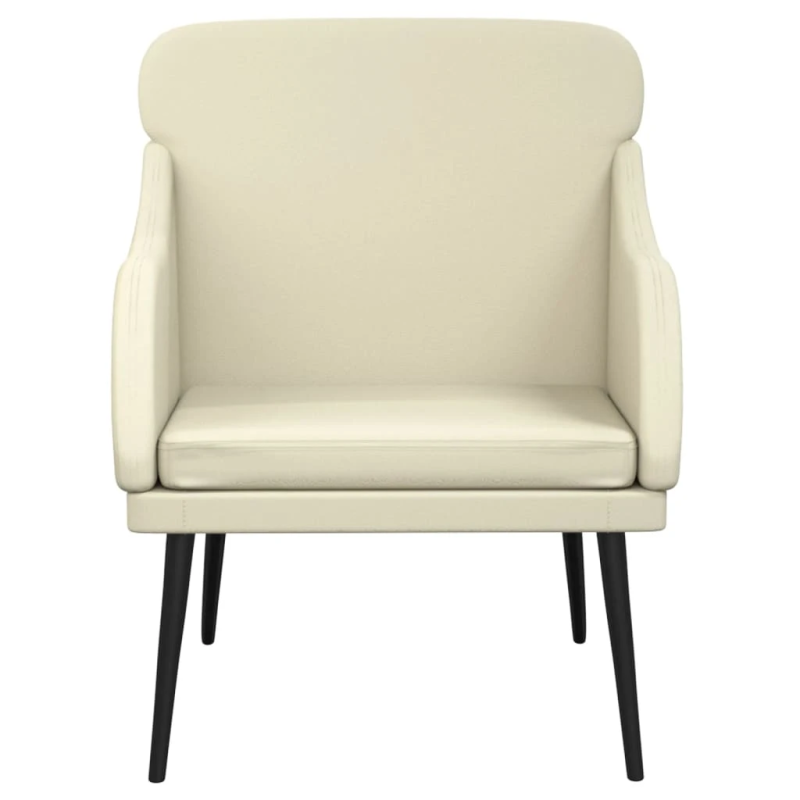 vidaXL atpūtas krēsls, krēmkrāsas, 63x76x80 cm, mākslīgā āda