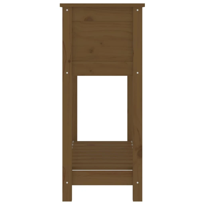 vidaXL puķu kaste ar plauktu, medus brūna, 82,5x34,5x81, priedes koks