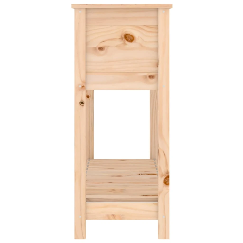 vidaXL puķu kaste ar plauktu, pelēka, 111,5x34,5x81, priedes masīvkoks