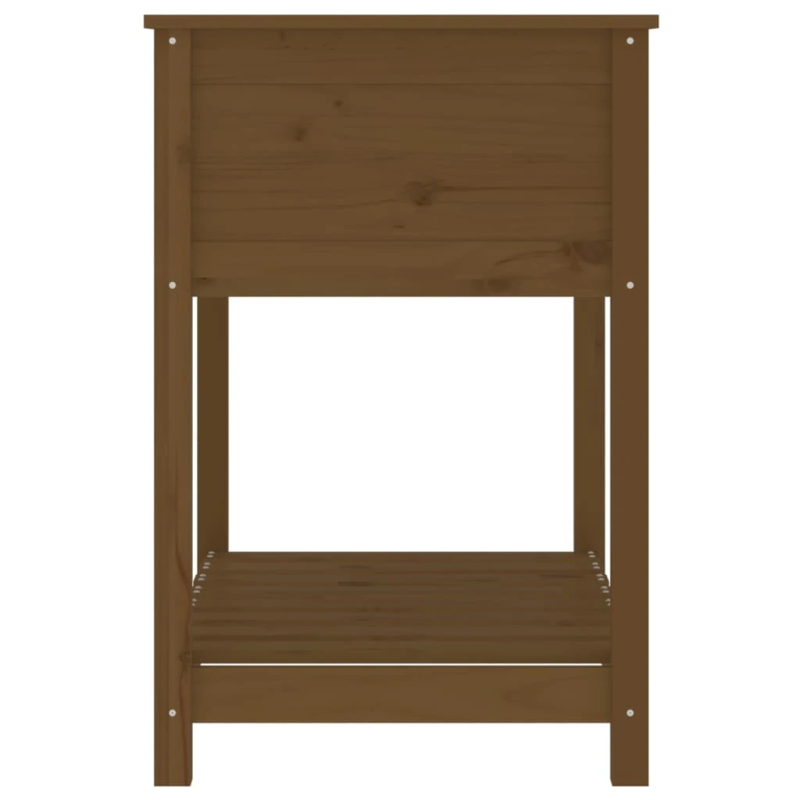 vidaXL puķu kaste ar plauktu, medus brūna, 82,5x54x81 cm, priedes koks