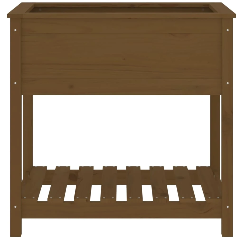 vidaXL puķu kaste ar plauktu, medus brūna, 82,5x54x81 cm, priedes koks
