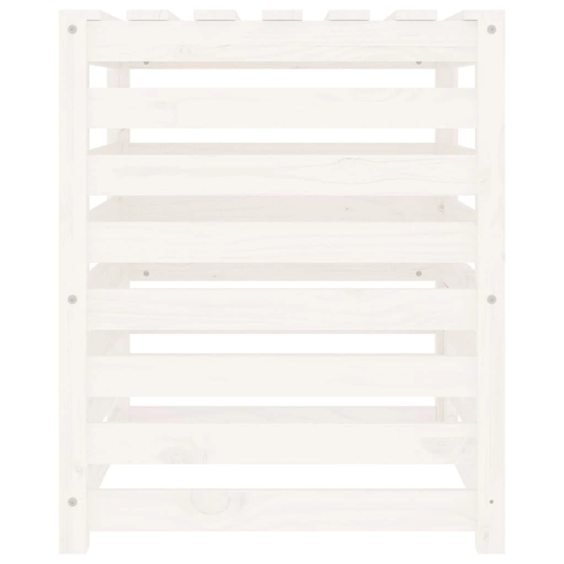 vidaXL komposta kaste, balta, 63,5x63,5x77,5 cm, priedes masīvkoks