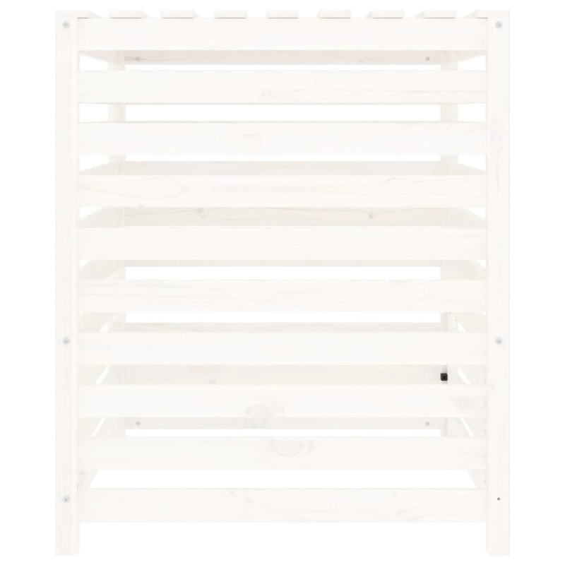 vidaXL komposta kaste, balta, 82,5x82,5x99,5 cm, priedes masīvkoks