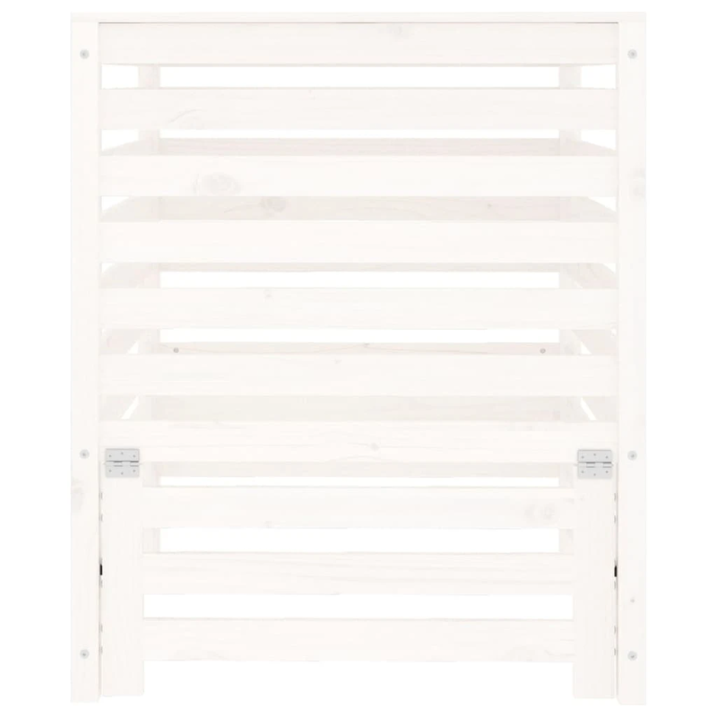 vidaXL komposta kaste, balta, 82,5x82,5x99,5 cm, priedes masīvkoks