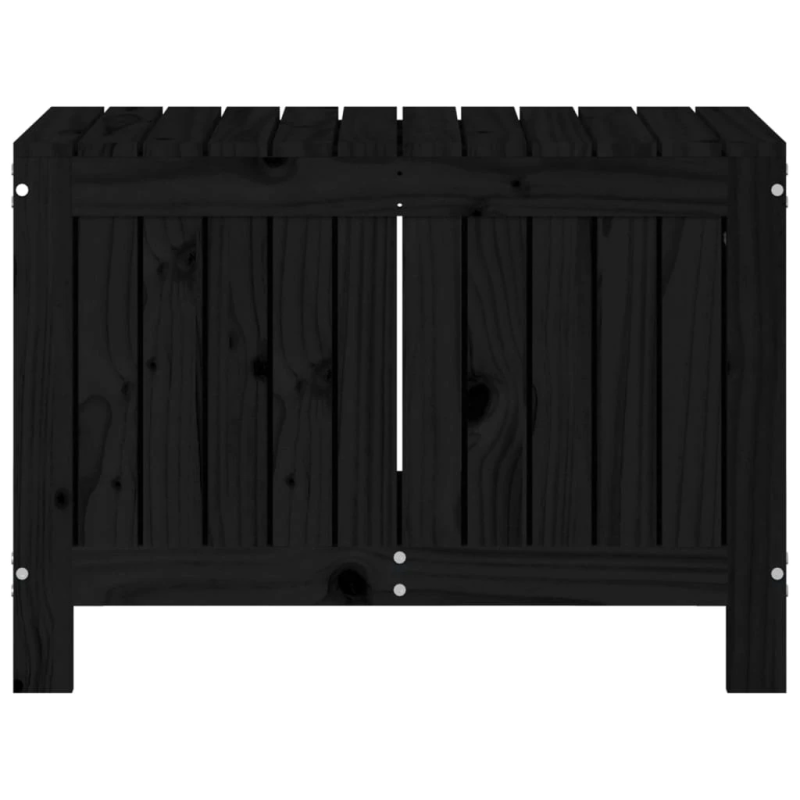 vidaXL uzglabāšanas kaste, melna, 76x42,5x54 cm, priedes masīvkoks