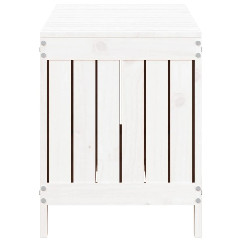 vidaXL uzglabāšanas kaste, balta, 108x42,5x54 cm, priedes masīvkoks