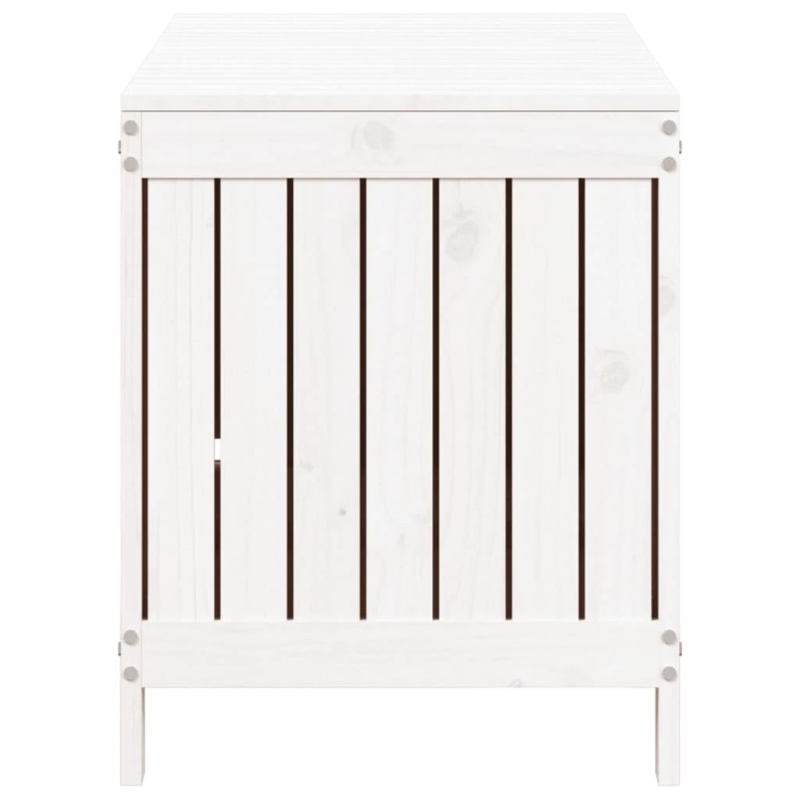 vidaXL uzglabāšanas kaste, balta, 115x49x60 cm, priedes masīvkoks