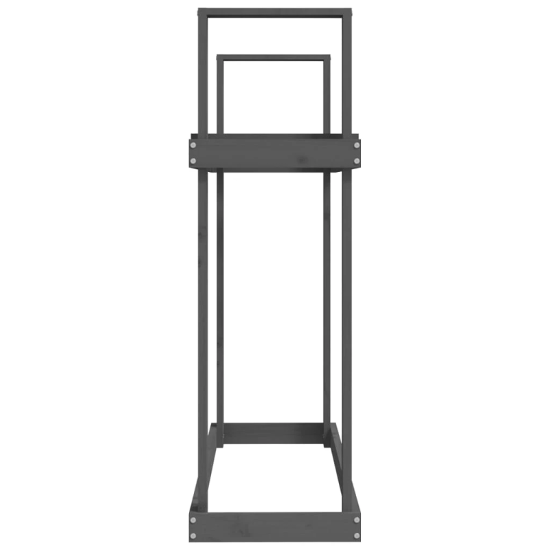 vidaXL malkas plaukts, pelēks, 110x35x108,5 cm, priedes masīvkoks