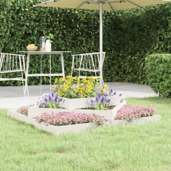 vidaXL puķu kaste, balta, 112x112x27 cm, priedes masīvkoks