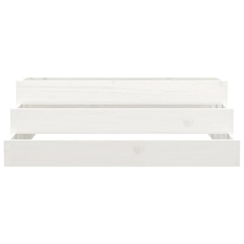 vidaXL puķu kaste, balta, 80x80x27 cm, priedes masīvkoks