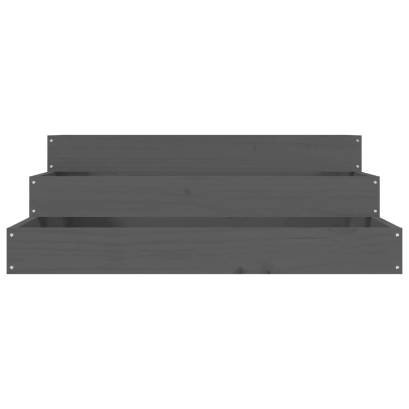 vidaXL puķu kaste, pelēka, 78x78x27 cm, priedes masīvkoks