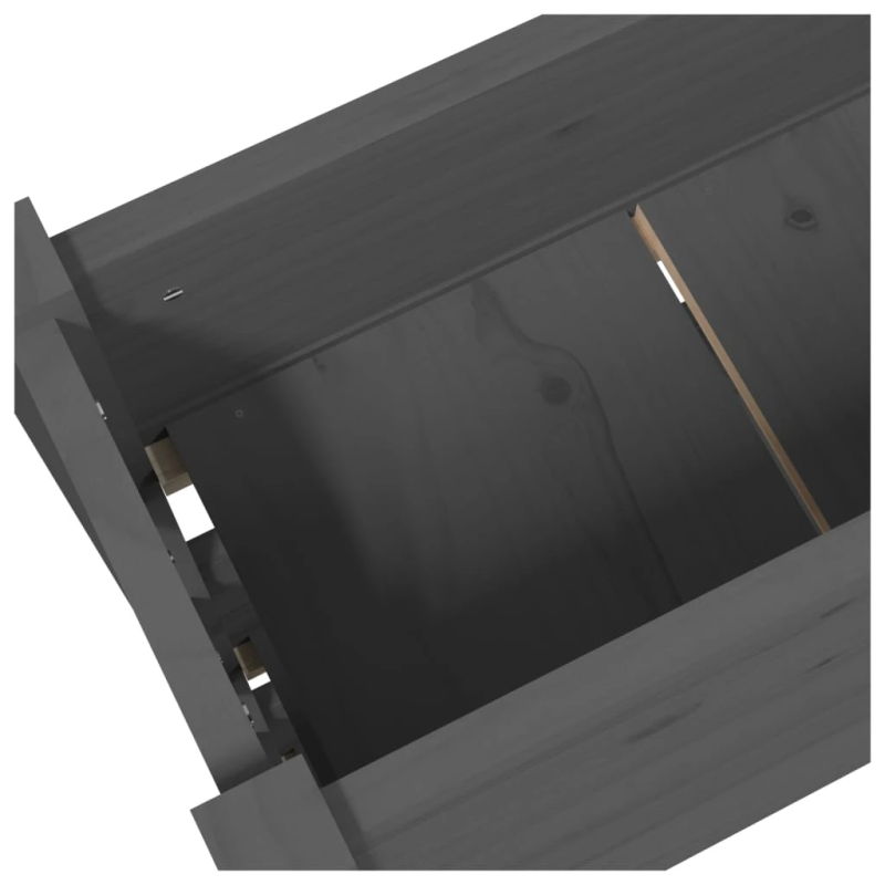 vidaXL puķu kaste, pelēka, 77x25x104,5 cm, priedes masīvkoks