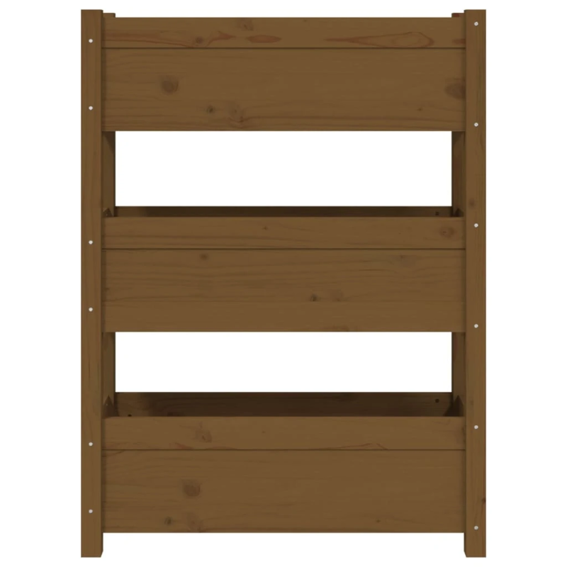 vidaXL puķu kaste, medus brūna, 77x25x104,5 cm, priedes masīvkoks