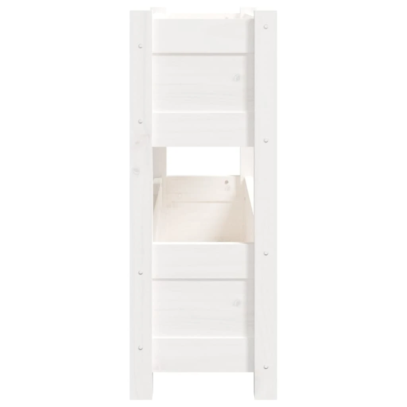 vidaXL puķu kaste, balta, 77x25x66 cm, priedes masīvkoks