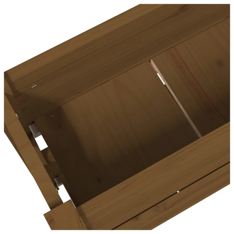 vidaXL puķu kaste, medus brūna, 77x25x66 cm, priedes masīvkoks