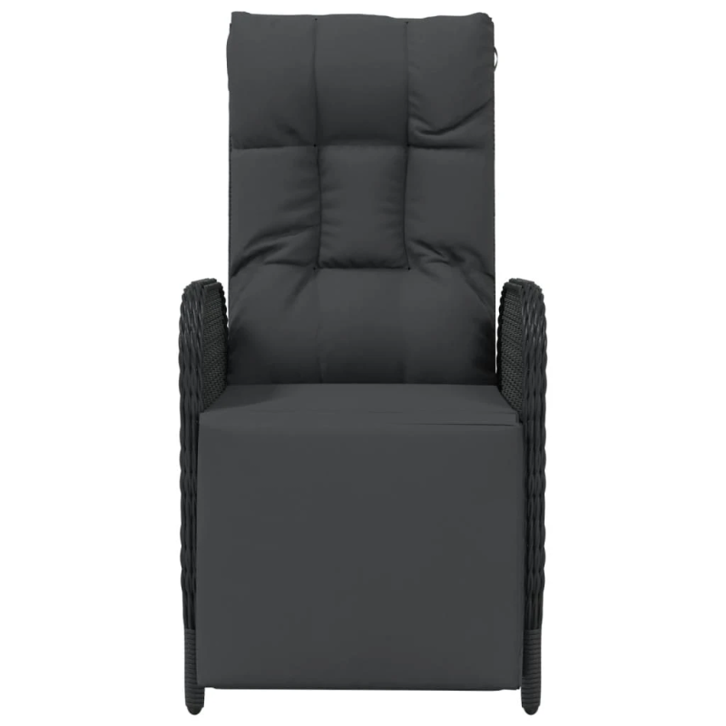 vidaXL dārza krēsli ar matračiem, 2 gab., PE rotangpalma, melni