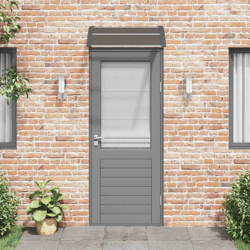 vidaXL durvju nojume, melna, 80x75 cm, polikarbonāts