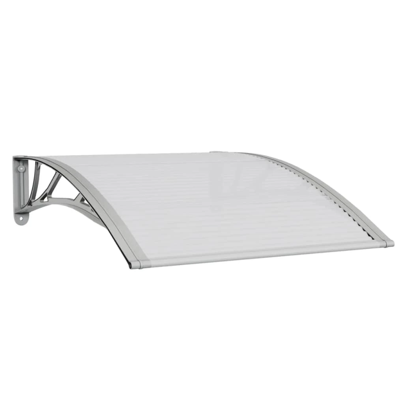 vidaXL durvju nojume, pelēka un caurspīdīga, 100x75 cm, polikarbonāts