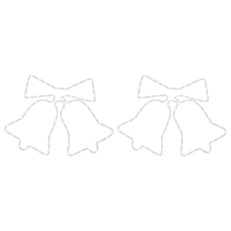 vidaXL Kalėdinės dekoracijos varpeliai su 72 LED, 2vnt., 50x56cm