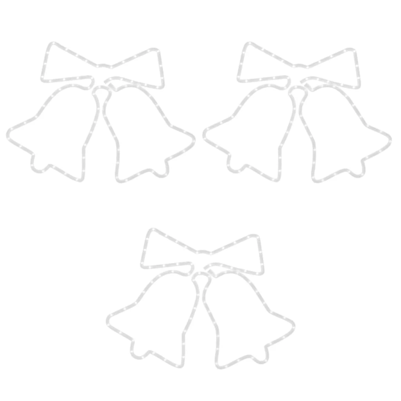 vidaXL Ziemassvētku zvaniņu figūras, 3 gab., 72 LED, 50x56 cm