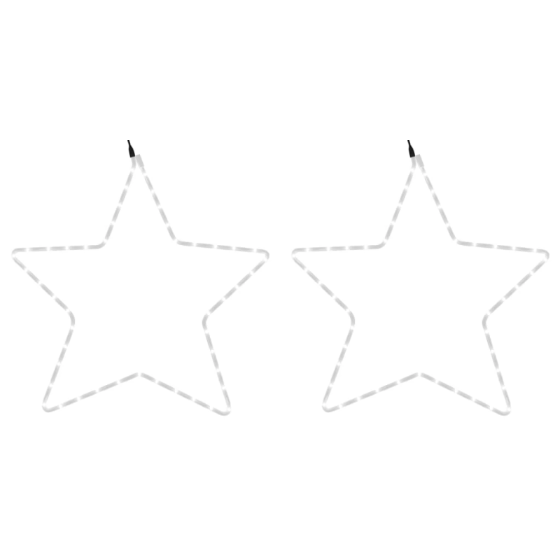 vidaXL Ziemassvētku zvaigznes figūras, 2 gab., 48 baltas LED, 56 cm