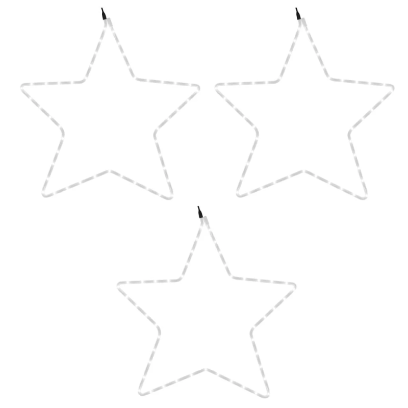 vidaXL Ziemassvētku zvaigznes figūras, 3 gab., 48 baltas LED, 56 cm