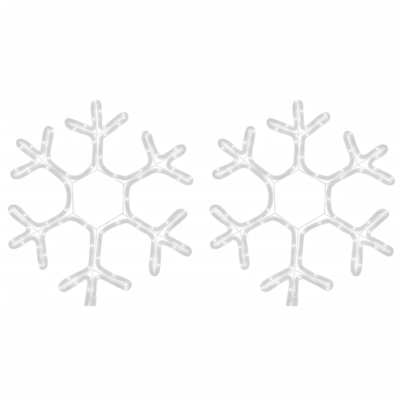 vidaXL Ziemassvētku sniegpārslas figūras, 2 gab., baltas LED, 38x37 cm