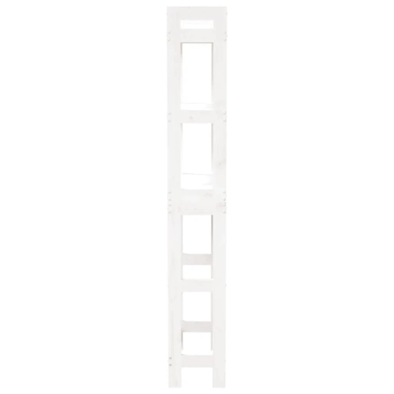 vidaXL tualetes plaukts, balts, 63x26x171 cm, priedes masīvkoks