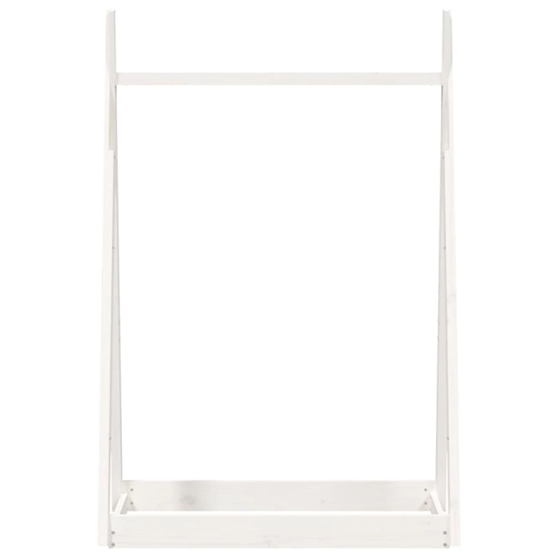 vidaXL drēbju pakaramais, balta, 100x45x150 cm, priedes masīvkoks