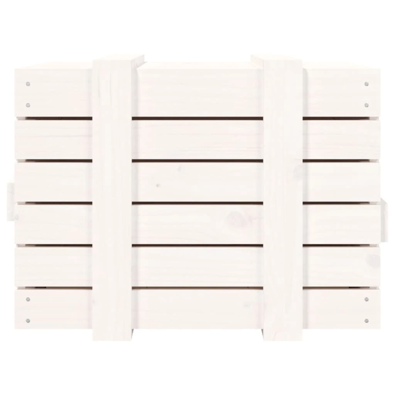 vidaXL uzglabāšanas kaste, balta, 58x40,5x42 cm, priedes masīvkoks