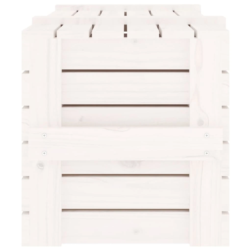 vidaXL uzglabāšanas kaste, balta, 91x40,5x42 cm, priedes masīvkoks