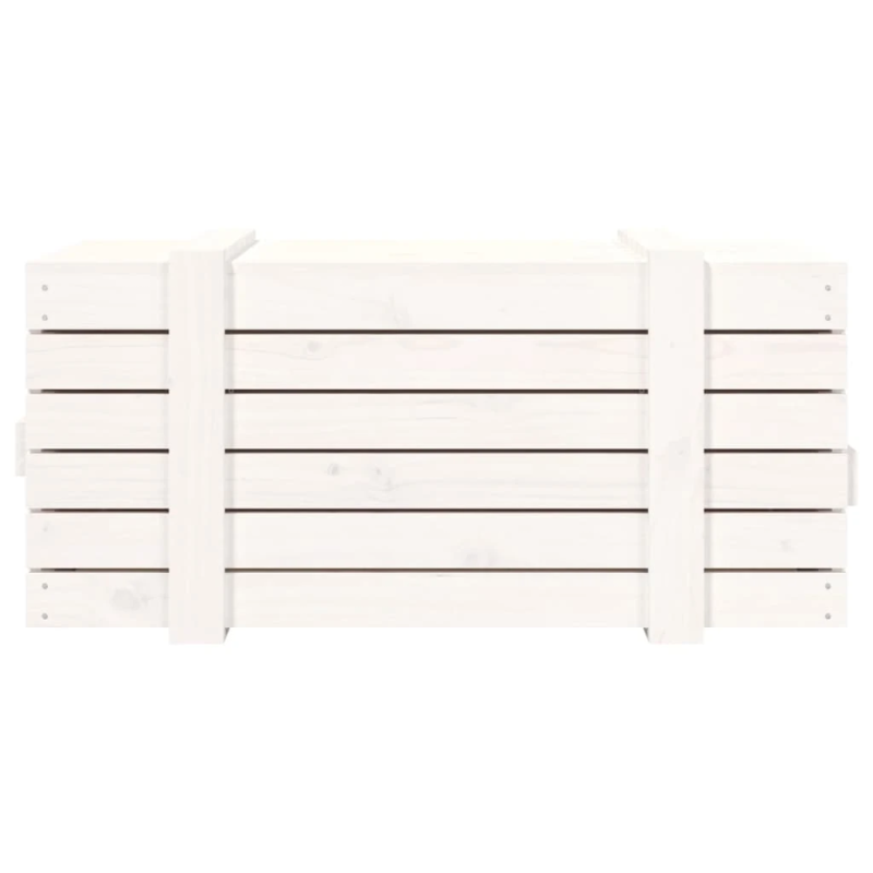 vidaXL uzglabāšanas kaste, balta, 91x40,5x42 cm, priedes masīvkoks