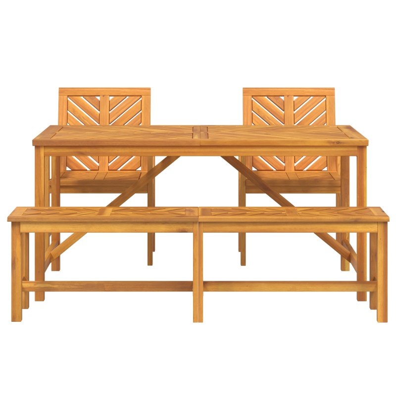 vidaXL Dārza ēdamgalds 4 pcs Brūna Cietā akācijas koks