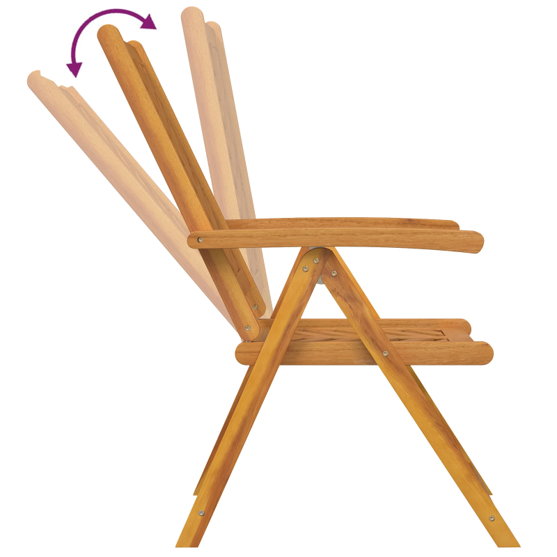 vidaXL Dārza krēsls 4 pcs Brūna 57 x 72 x 109 cm Cietā akācijas koks