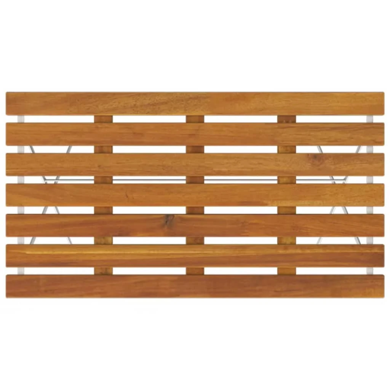 vidaXL saliekams bistro galds, 100x54x71 cm, akācijas koks, tērauds